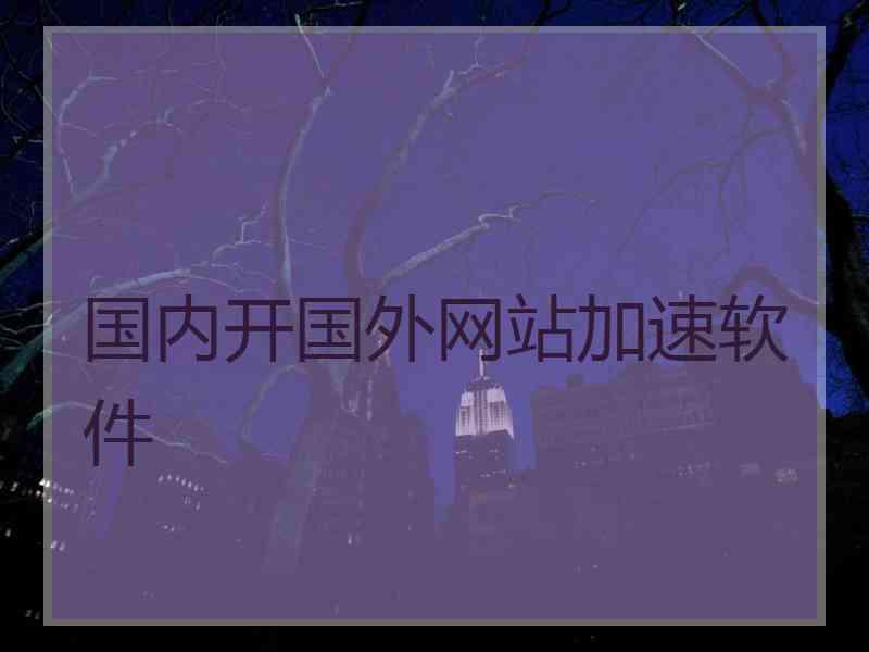 国内开国外网站加速软件