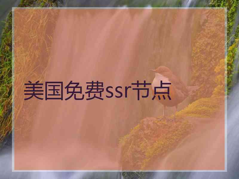 美国免费ssr节点