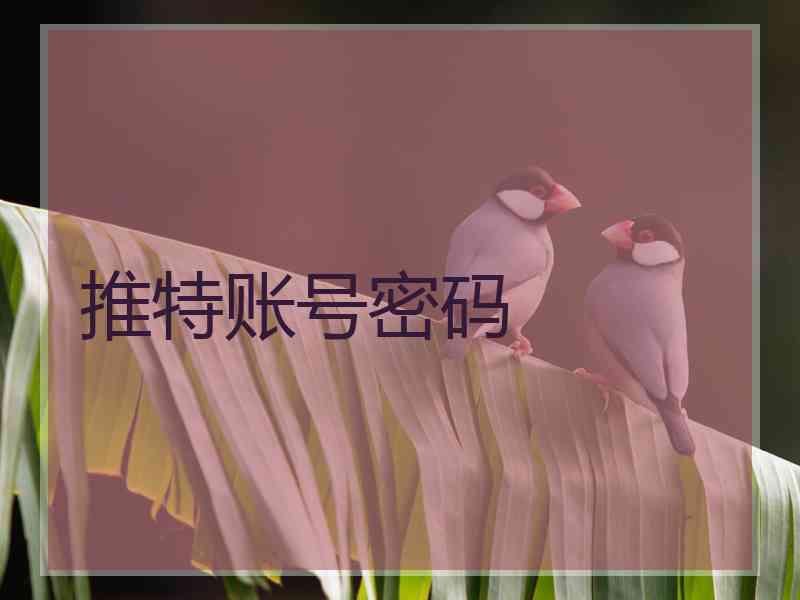 推特账号密码