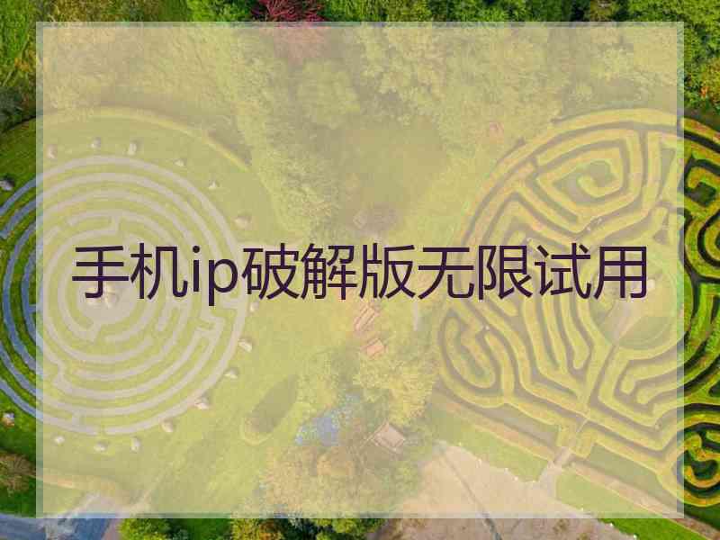 手机ip破解版无限试用